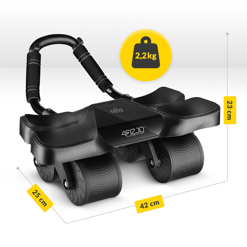 Roată pentru exerciții abdominale Ab Wheel 4FIZJO ELITE, model dublu