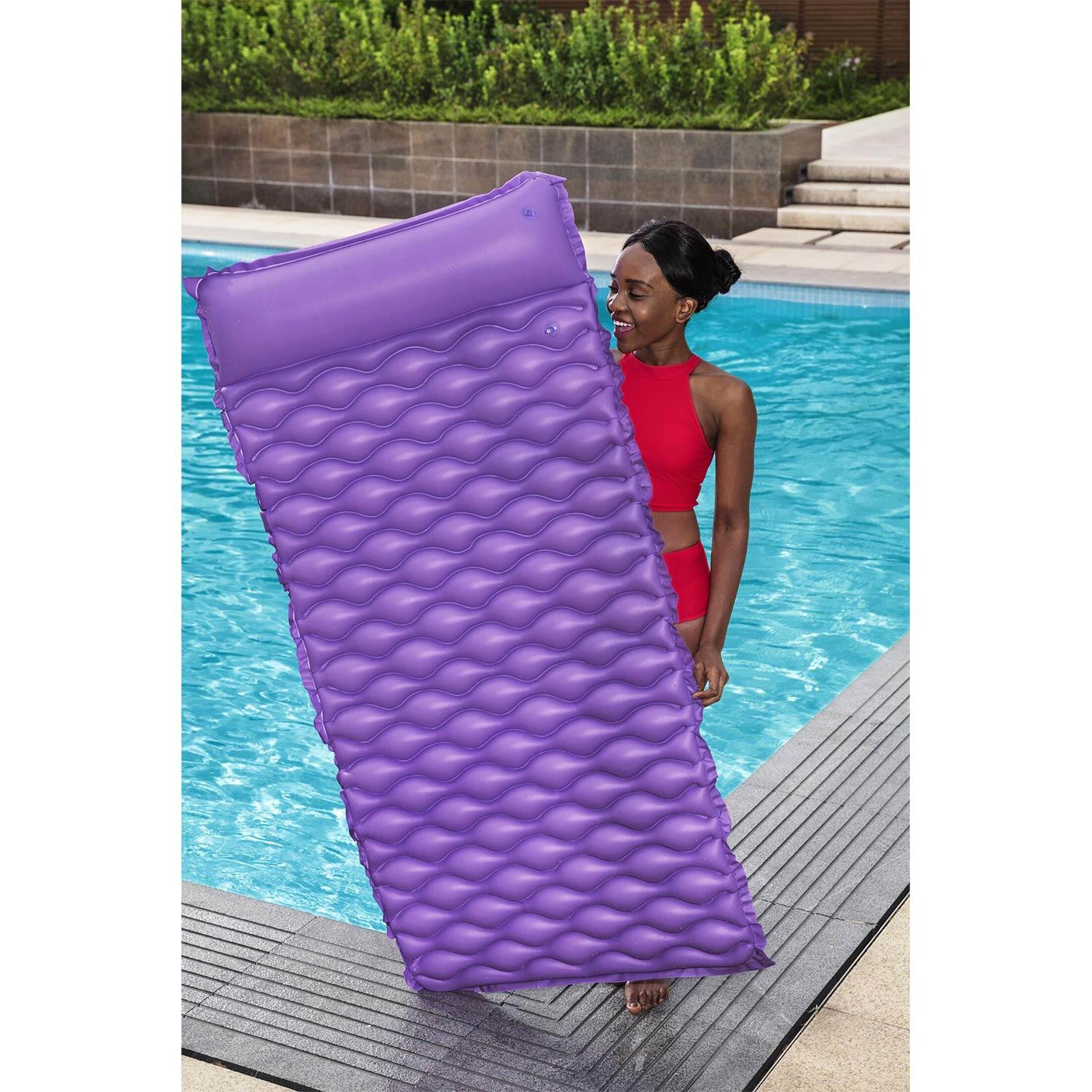 Materac dmuchany do pływania Bestway wodny plażowy zwijany 213x86 cm fioletowy 5/7