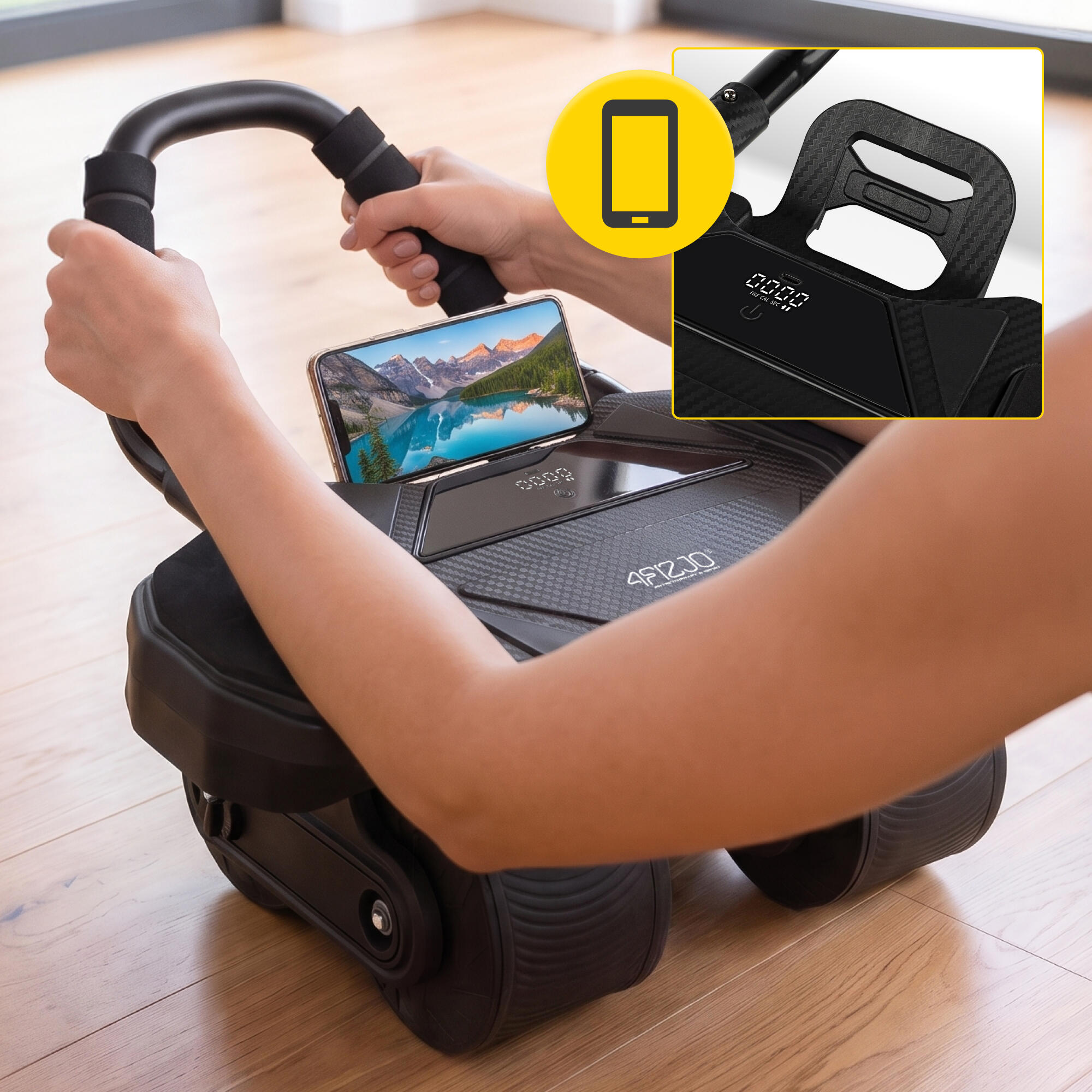 Kółko do ćwiczeń mieśni brzucha Ab Wheel 4FIZJO ELITE+ roller podwójny 3/7