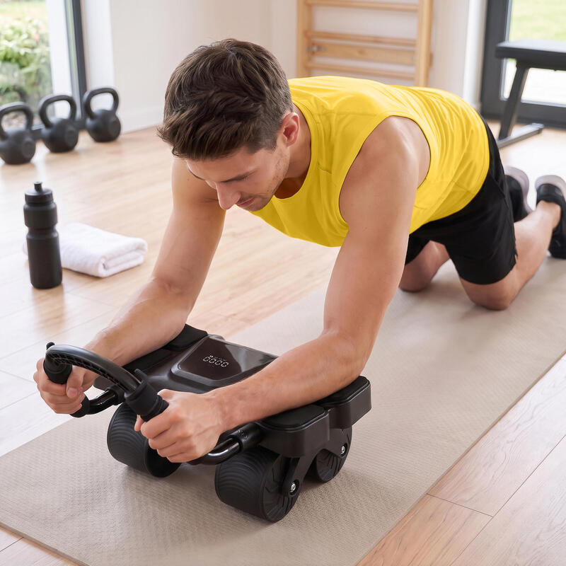 Roată pentru exerciții abdominale Ab Wheel 4FIZJO ELITE, model dublu