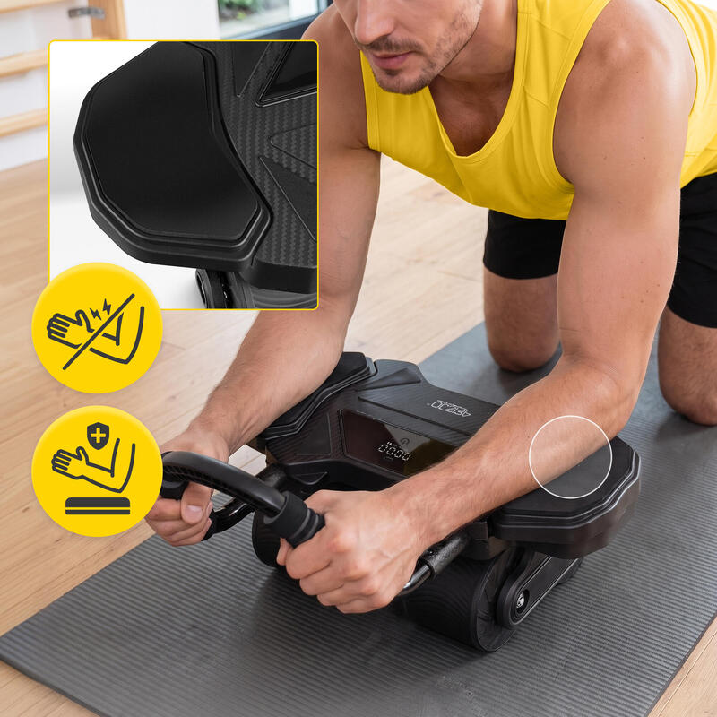 Roată pentru exerciții abdominale Ab Wheel 4FIZJO ELITE+, model dublu