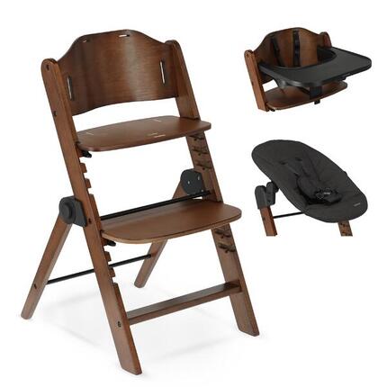 Chaise Haute Odin Luxe avec Transat - Noir/Gris Foncé