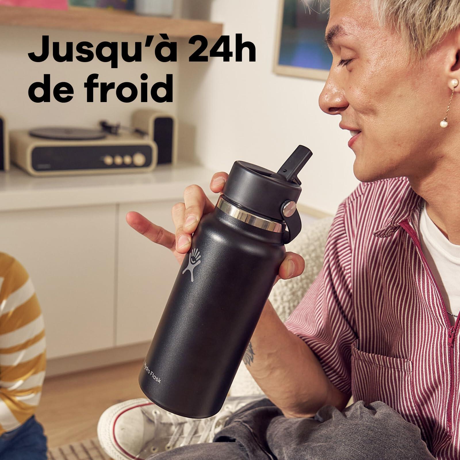 Wide Flex Straw Cap 946 ml (32 oz) Bouteille – Acier inoxydable, paille 4/7
