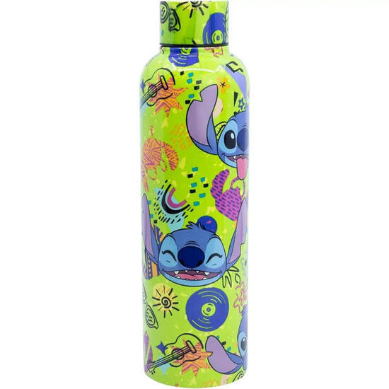 Botella Termo Acero Inoxidable Antivuelco 515 ML Stitch Green Party Toyce