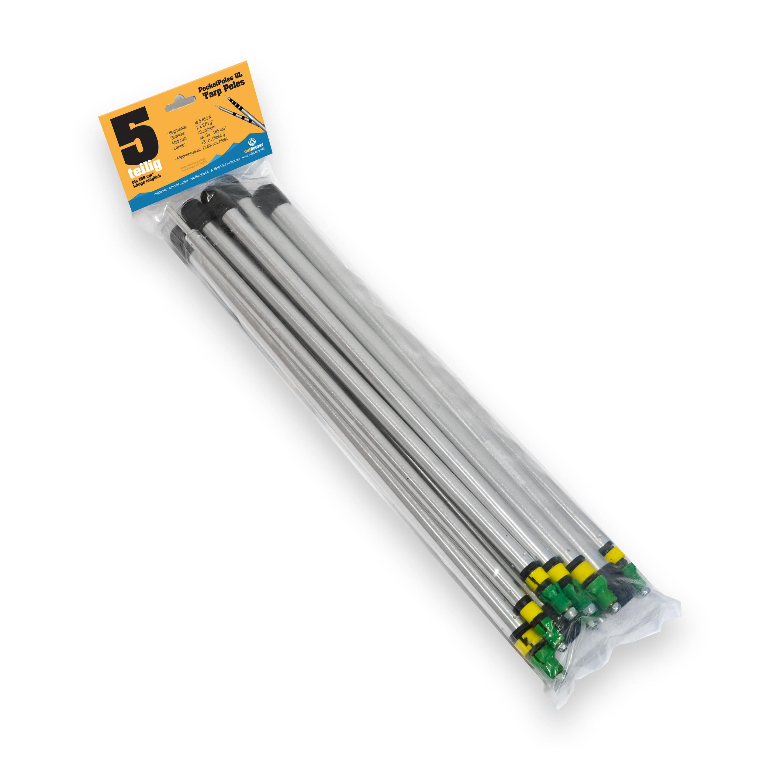 Teleskopstangen PocketPoles UL 5-teilig - Fünfteilige Tarpstangen 6/7