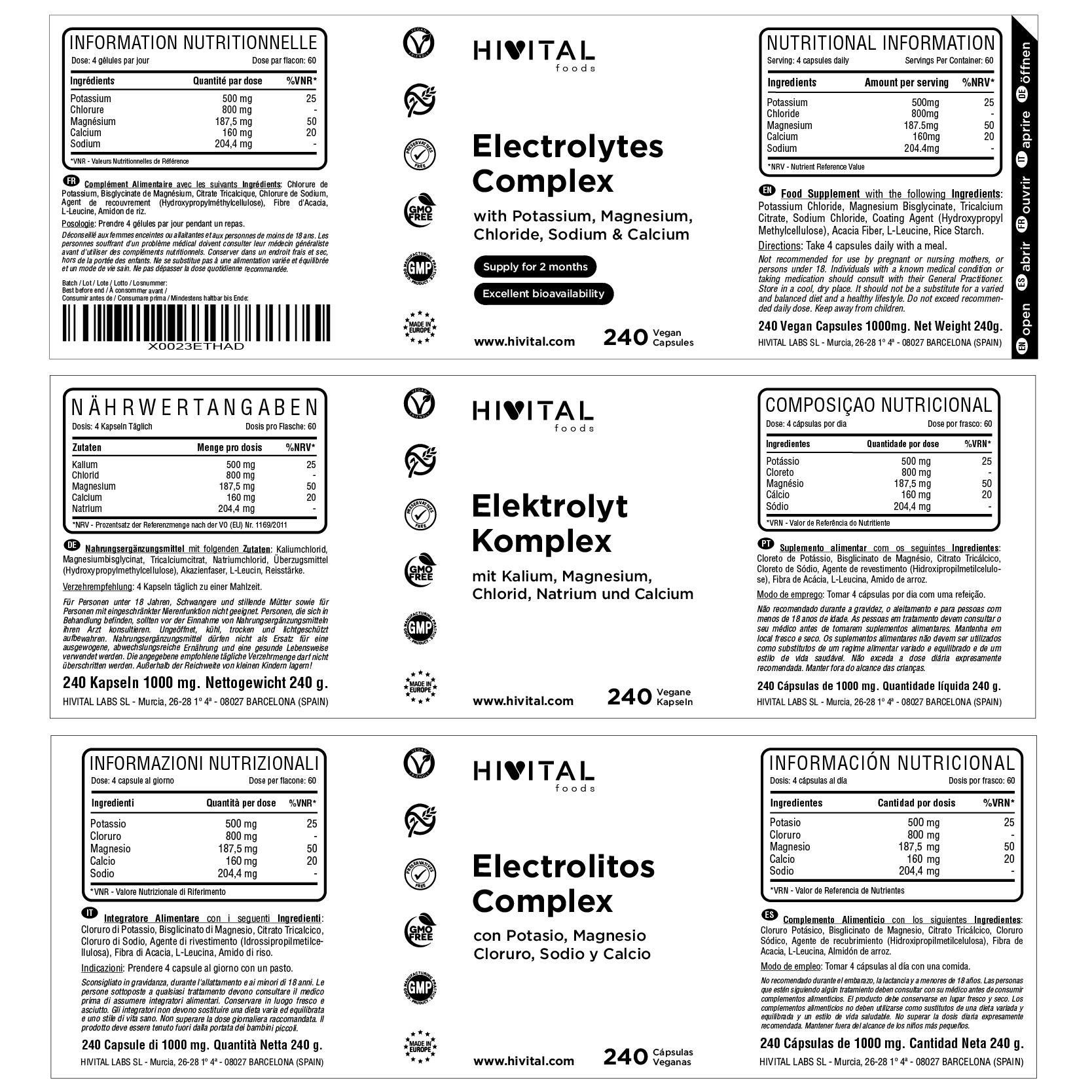 Electrolitos Complex | 240 cápsulas veganas 2/2