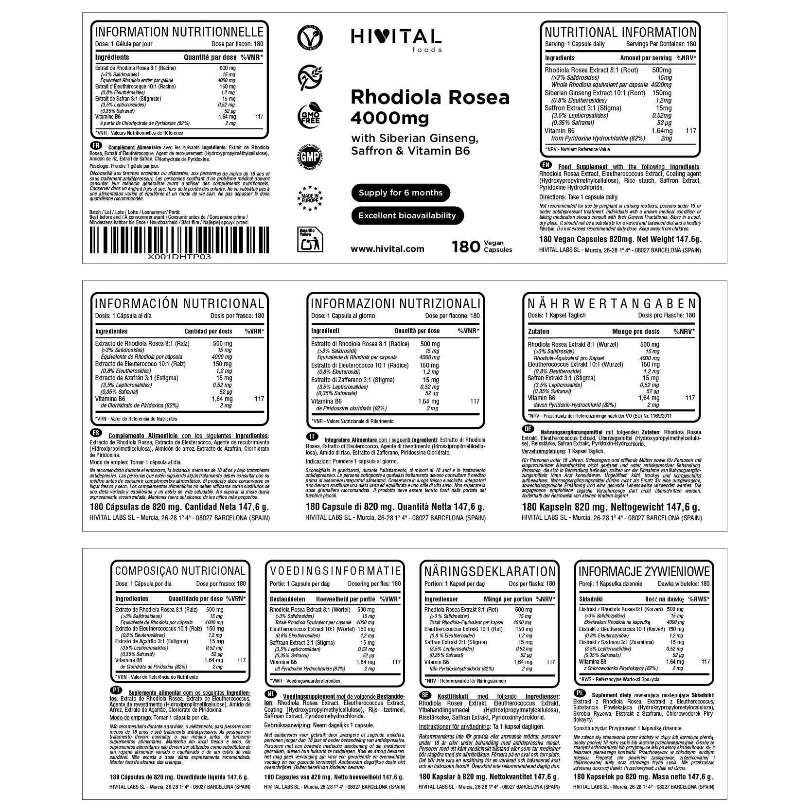 Rhodiola rosea 4000 mg | 180 capsule vegane 2/2