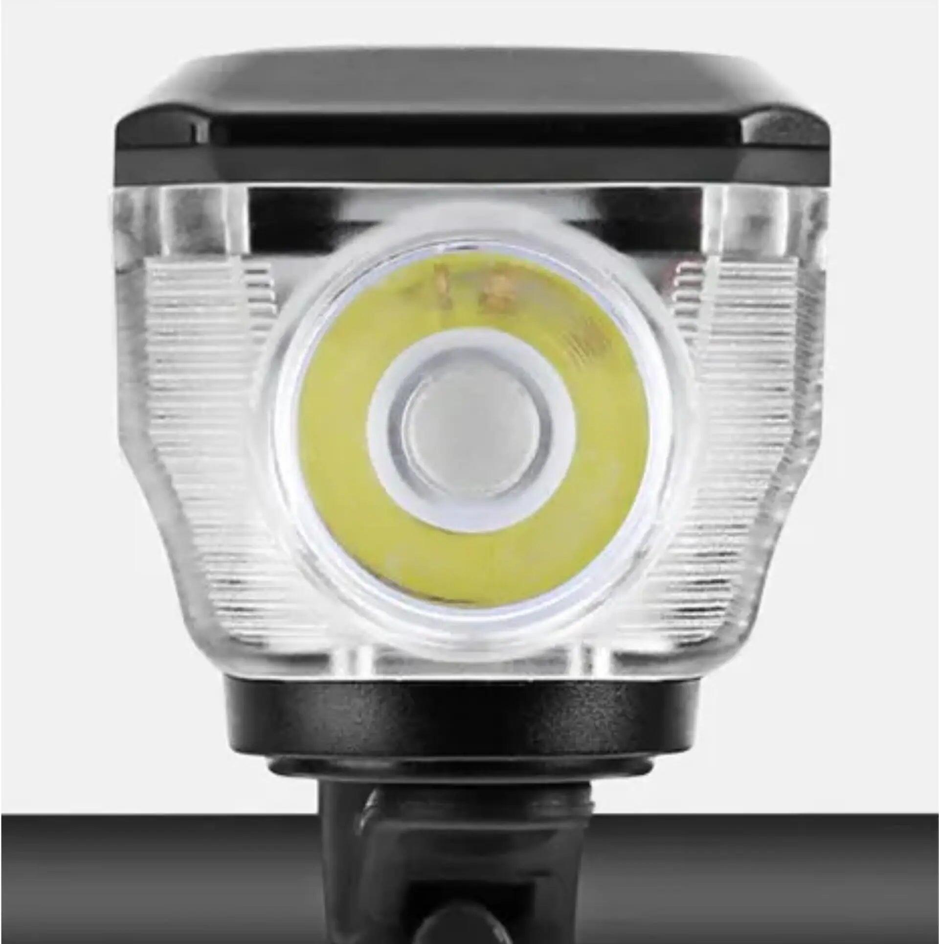 Przednia lampka rowerowa solarna i USB – 350 lumenów, klakson 120 dB 5/7