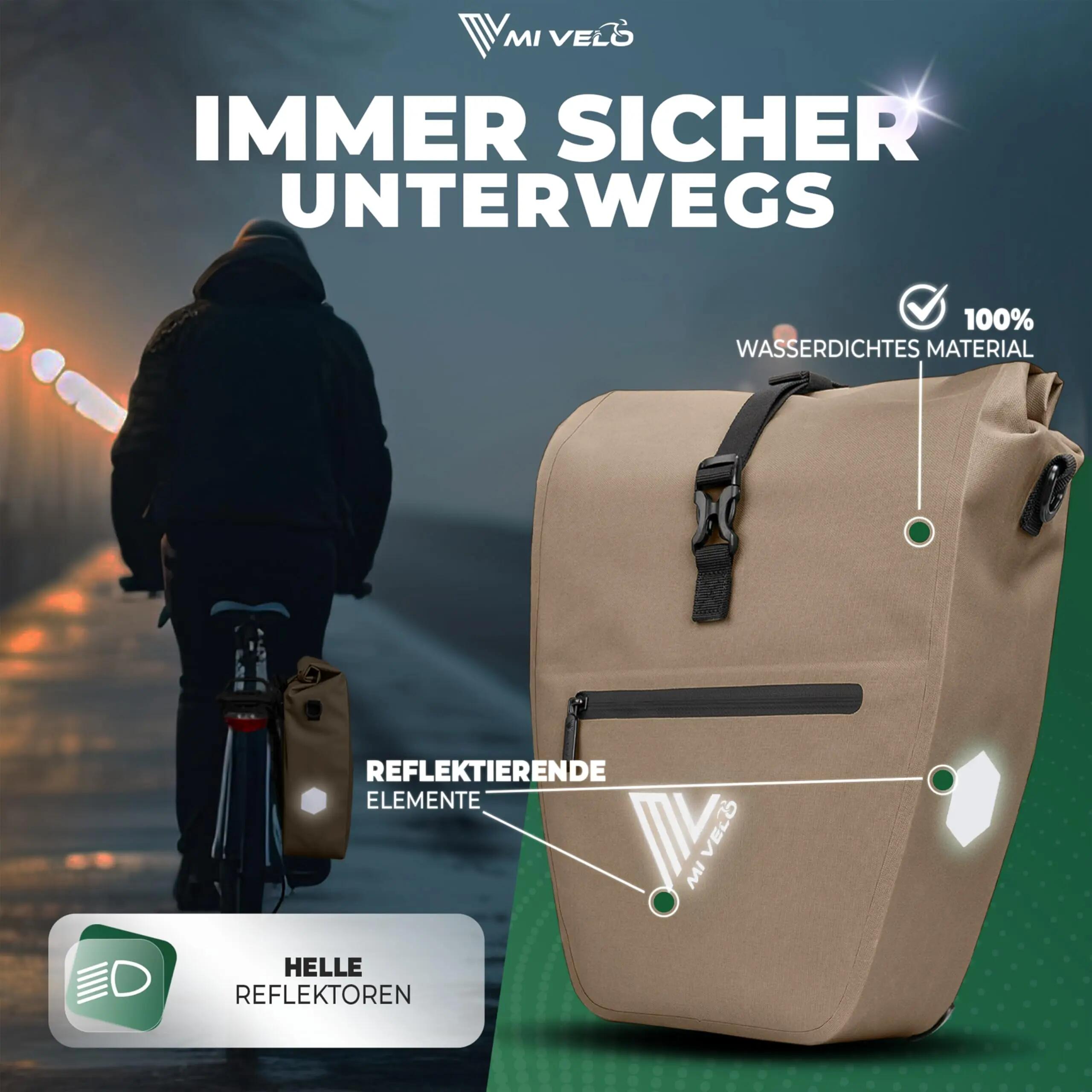 Sacoche de vélo étanche 100% PVC sans PVC + Compartiment pour Ordinateur 6/7