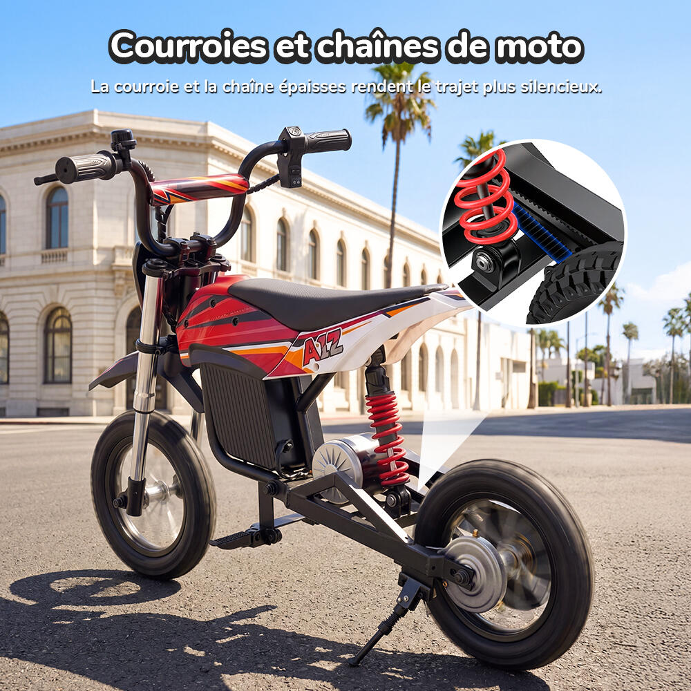iScooter A12 elektrische crossmotor voor kinderen, 12 inch luchtbanden 6/7