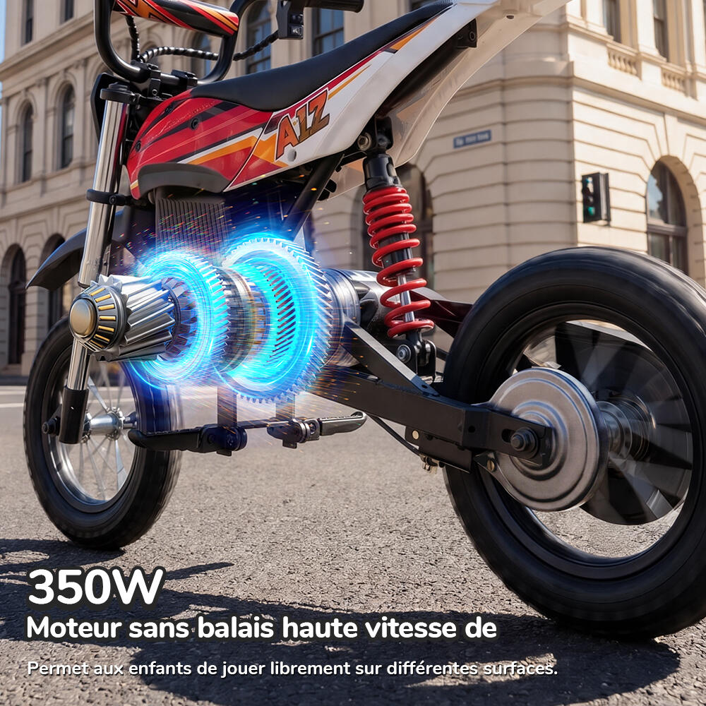 iScooter A12 elektrische crossmotor voor kinderen, 12 inch luchtbanden 3/7