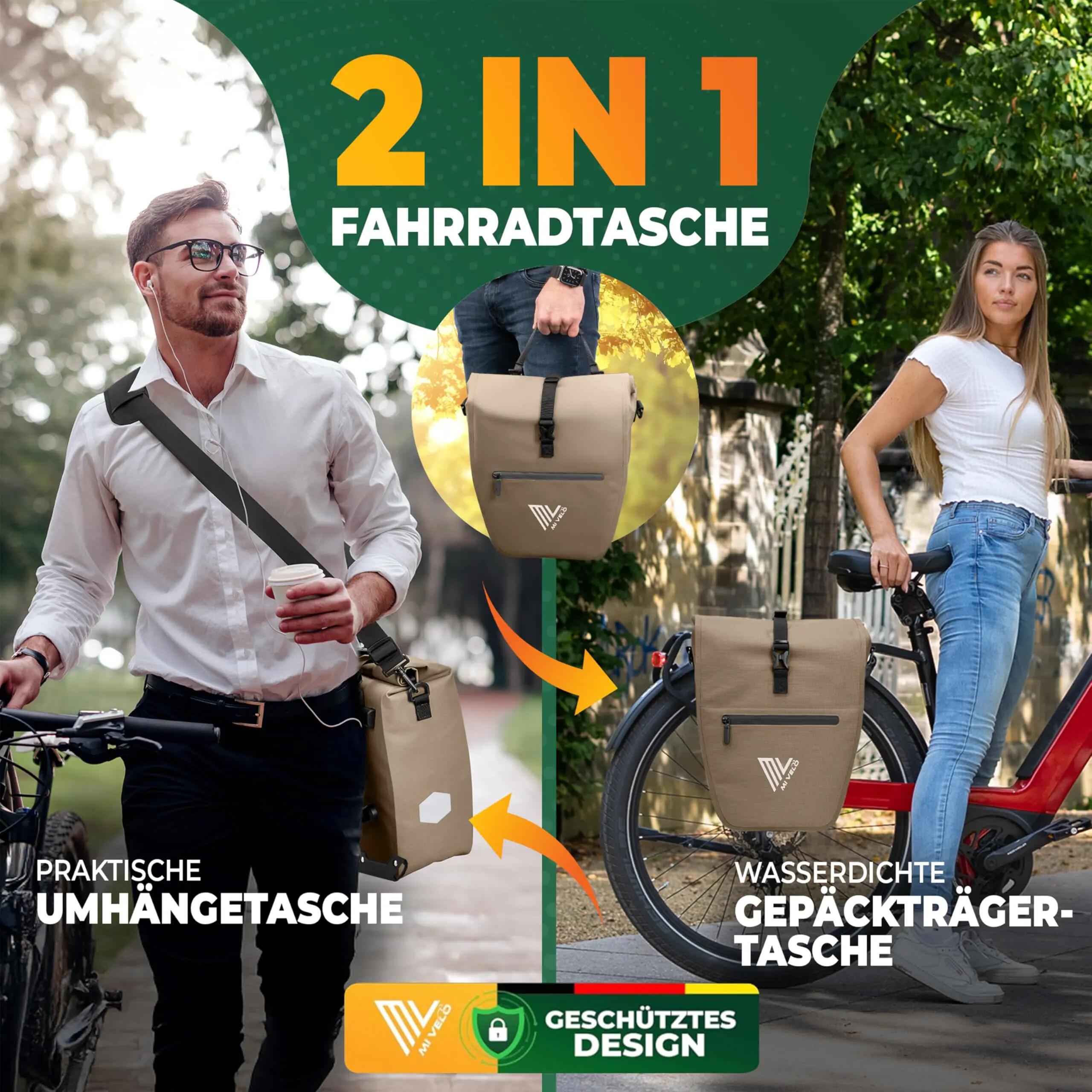 Sacoche de vélo étanche 100% PVC sans PVC + Compartiment pour Ordinateur 2/7