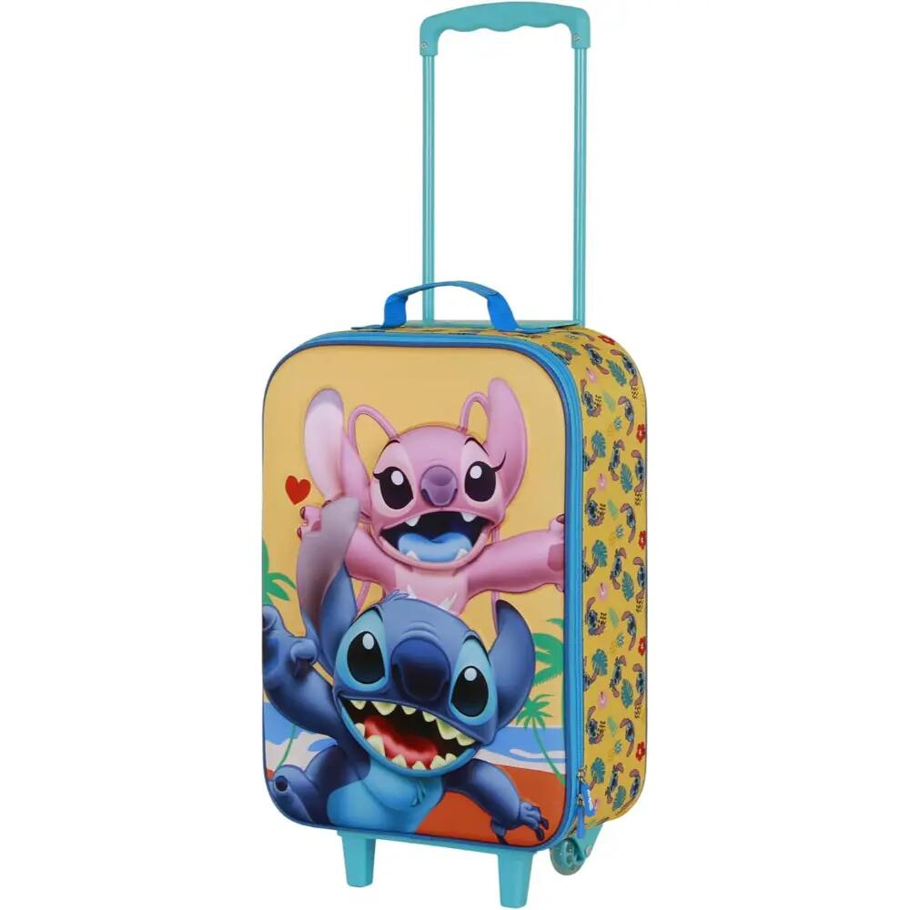 Disney Lilo and Stitch Ocean Soft 3D Trolley Suitcase, Blue