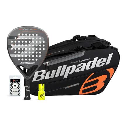 Pack Bullpdel Game Pwr Gris Sac De Padel Noir Orange Dry Grip