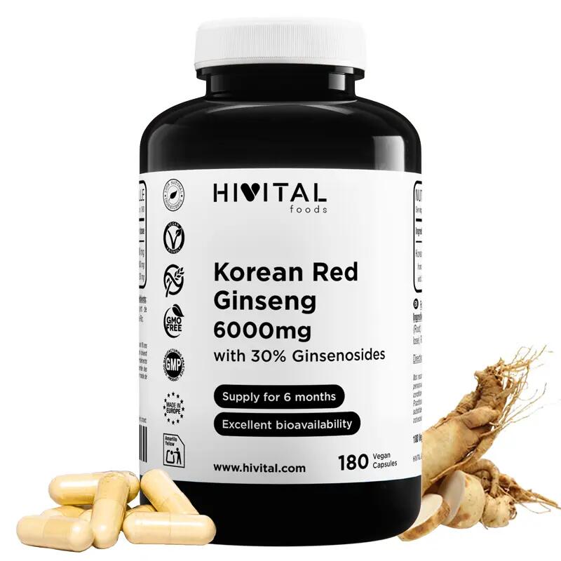 Korean Red Ginseng 6000 mg | 180 vegan capsules