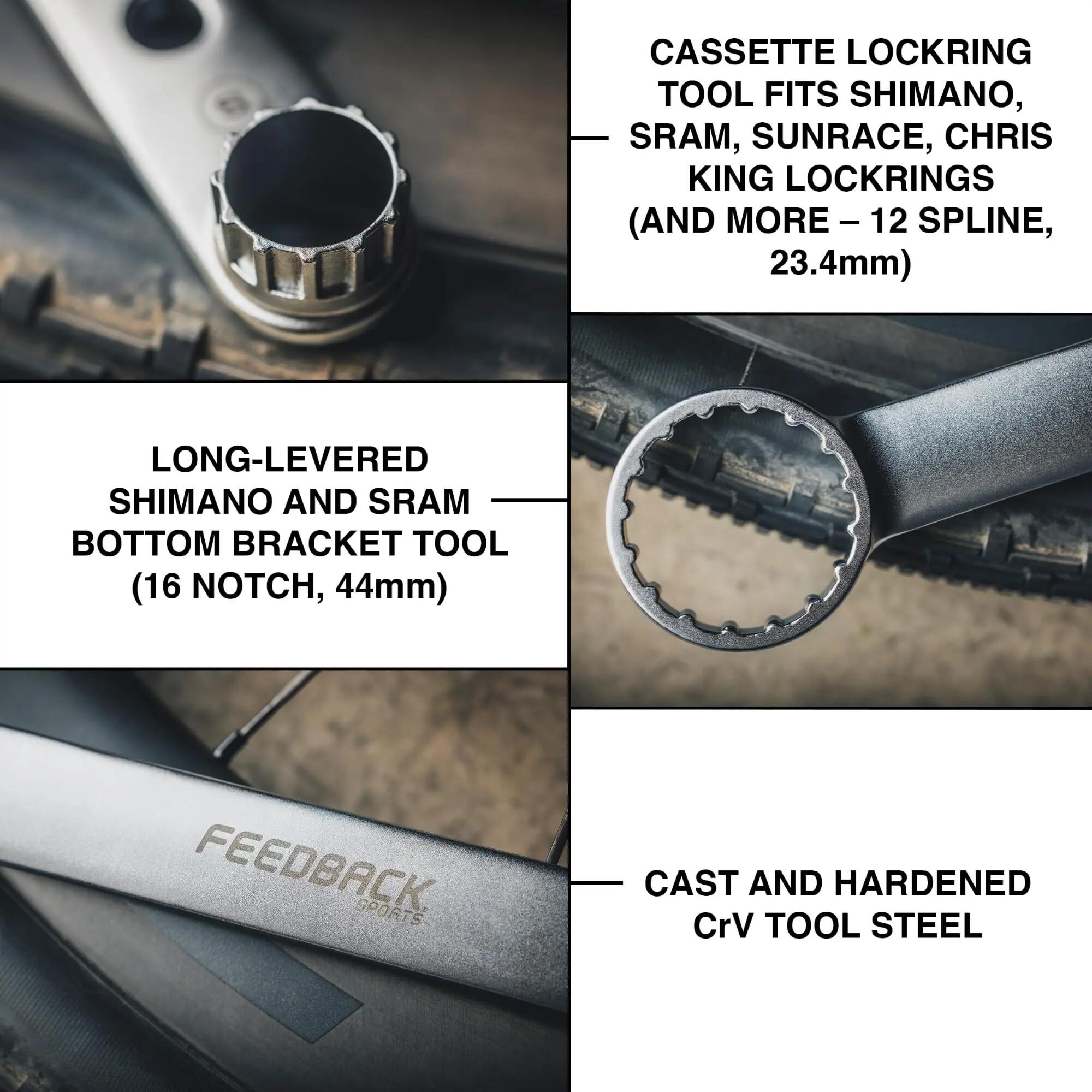 Bottom Bracket/Cassette Wrench Clé pour boîtier de pédalier Externe 3/5