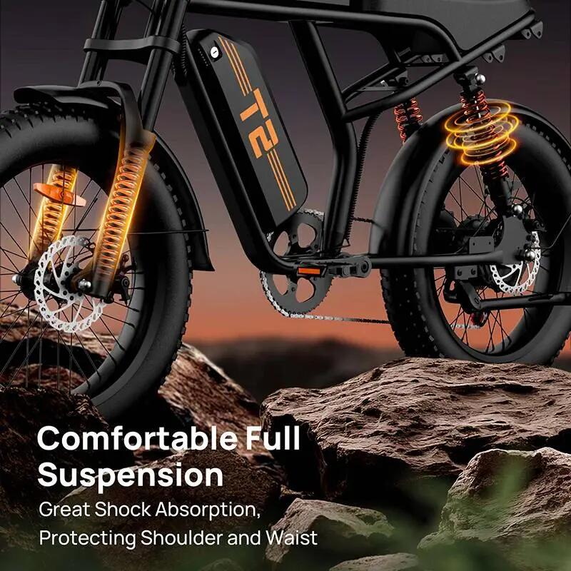 T2 Elektrische fiets : 48V 15,6Ah accu 20×4,0 inch brede banden 5/7
