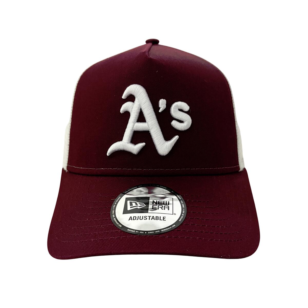 New Era Trucker Cap Oakland Athletics burgundy/weiß 2/4