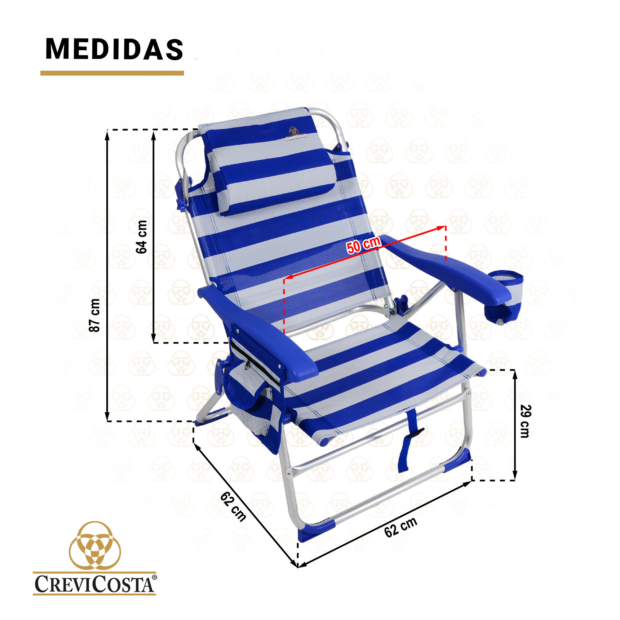 PACK Silla de Playa Nautilus 2108 Marinera + Sombrilla de Nylon 5/6