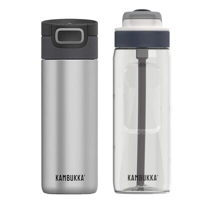 Kubek termiczny 500ml + butelka na wodę ze słomką 750ml Kambukka All You Need