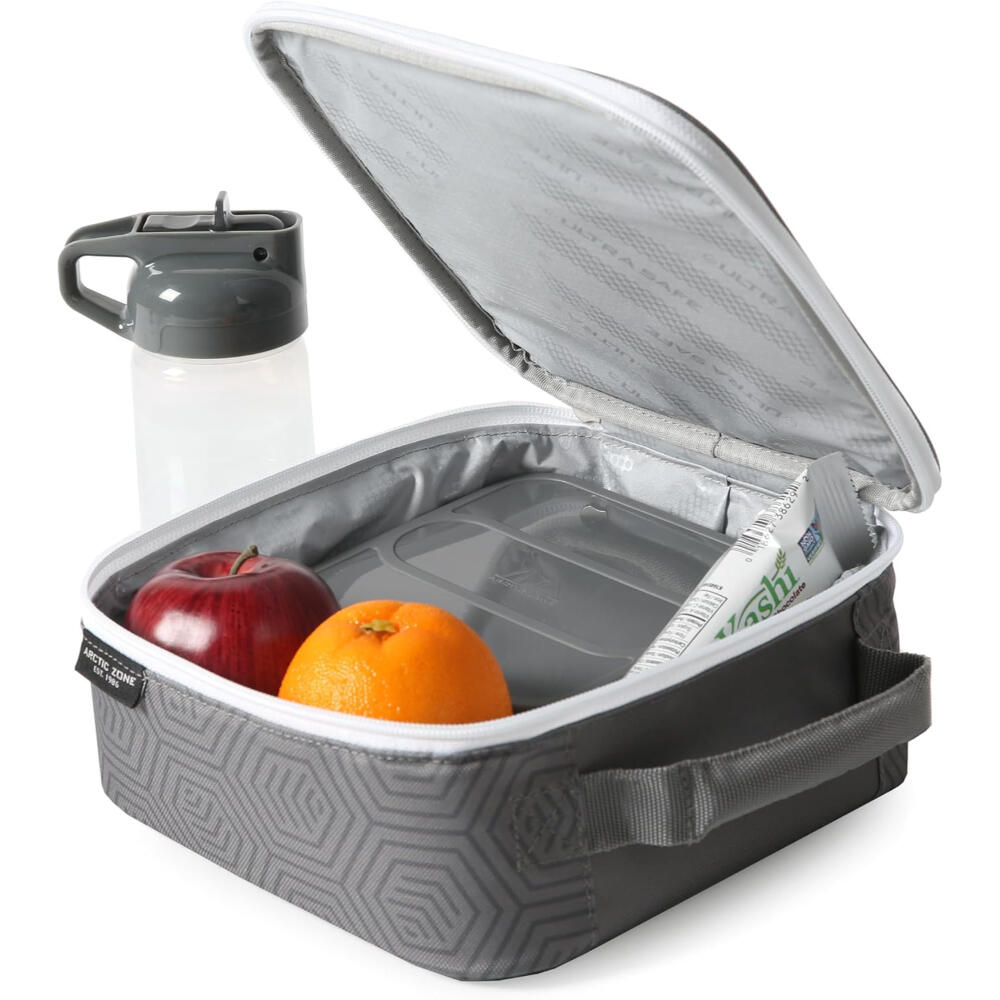 Bolsa Portaalimentos Térmica con Tupper y Botella Real Madrid Gris 2/2