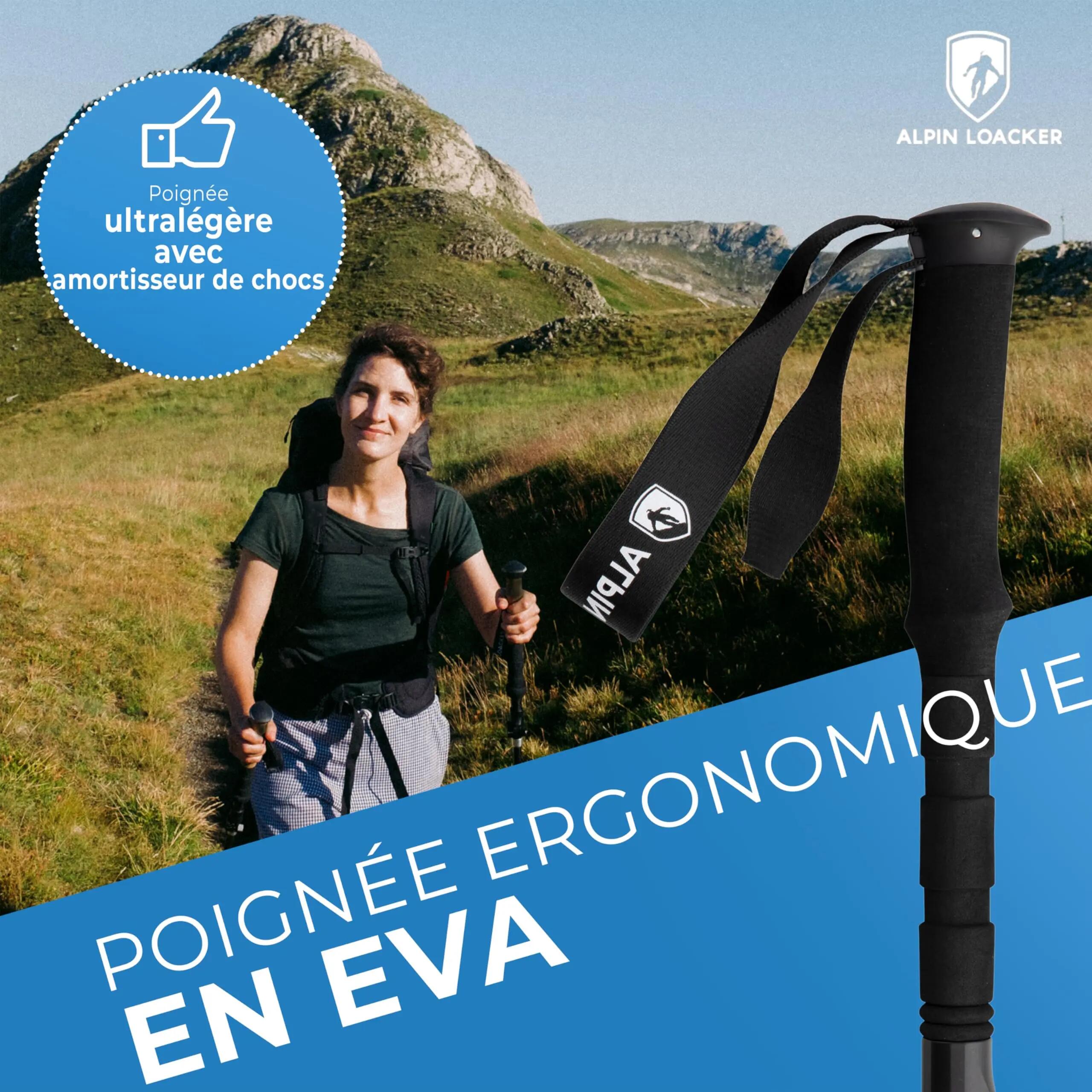 Bâtons de randonnée Pliables Carbone ou Aluminium avec poignée liège I Bâtons 3/5