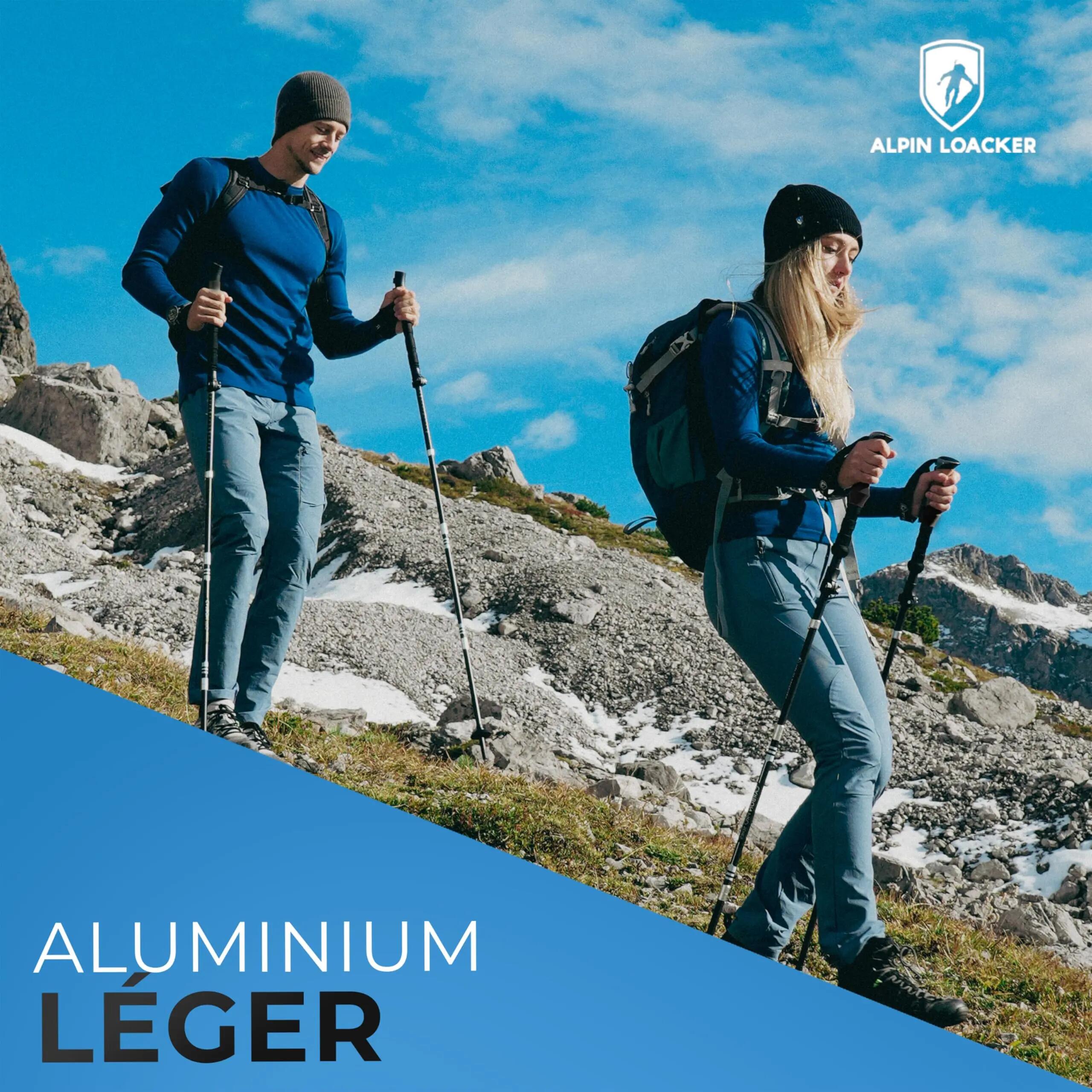 Bâtons de randonnée Pliables Carbone ou Aluminium avec poignée liège I Bâtons 2/5