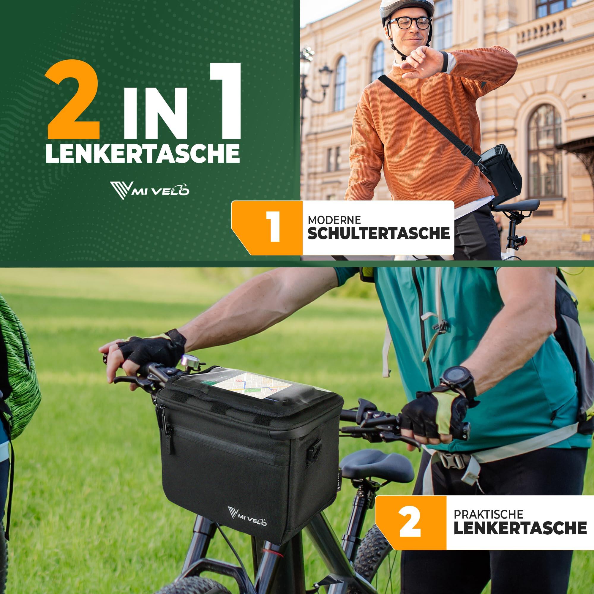 Sacoche de guidon de vélo imperméable et spacieuse, compatible avec vélo 2/6