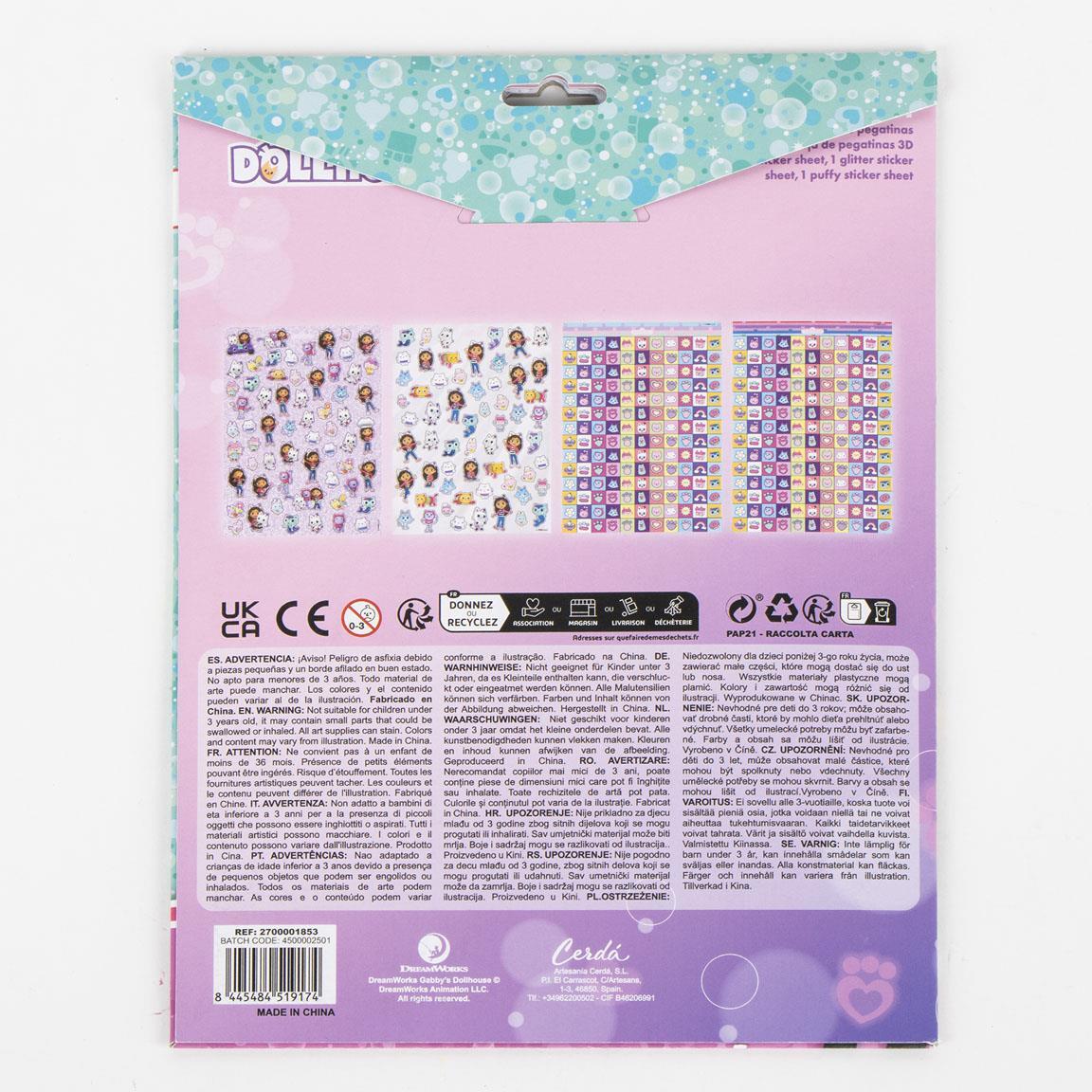 Set di adesivi per bambini "Casa delle bambole di Gabby" - Oltre 300 adesivi 5/5