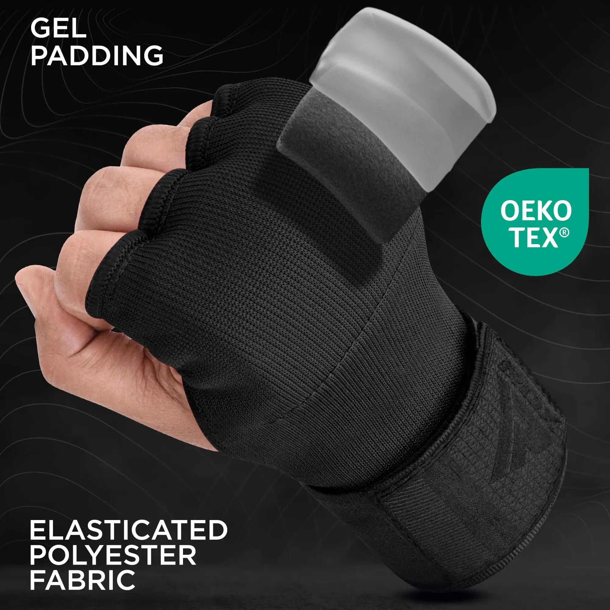 Gants de boxe en gel pour homme et femme, sangles de poignet de 100 cm de long 2/7