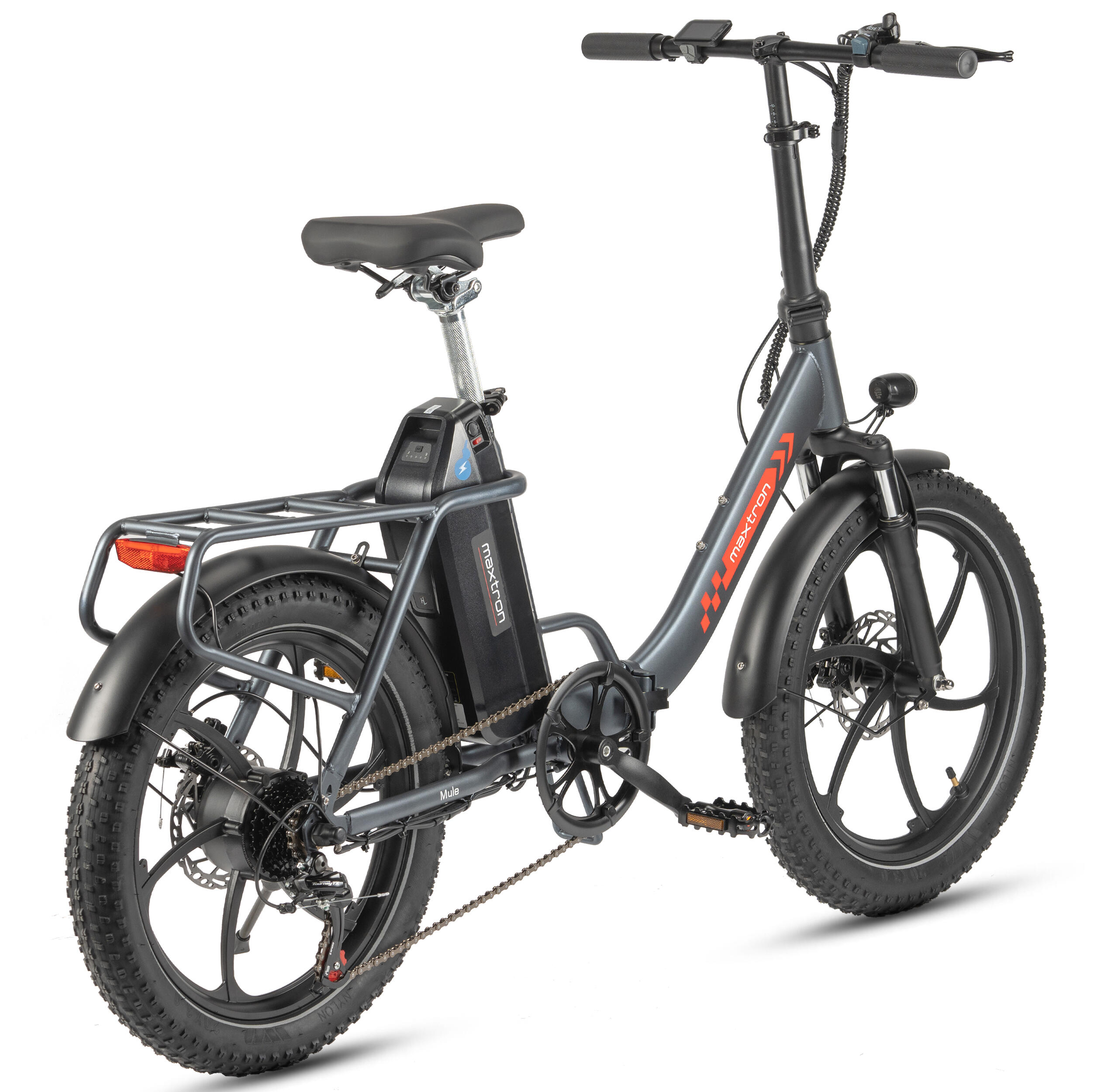 Bicicletă electrică pliabilă MAXTRON MULE, anvelope groase de 20", 7 viteze
