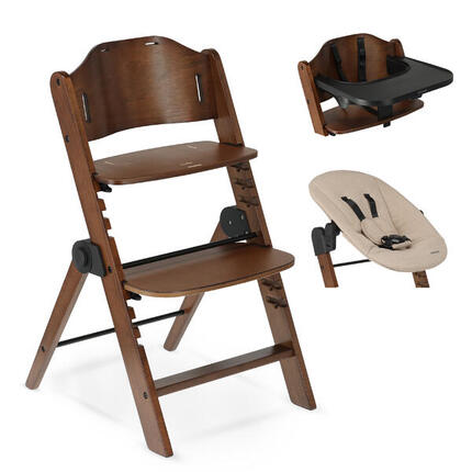 Chaise Haute Odin Luxe avec Transat - Noir/Gris Foncé