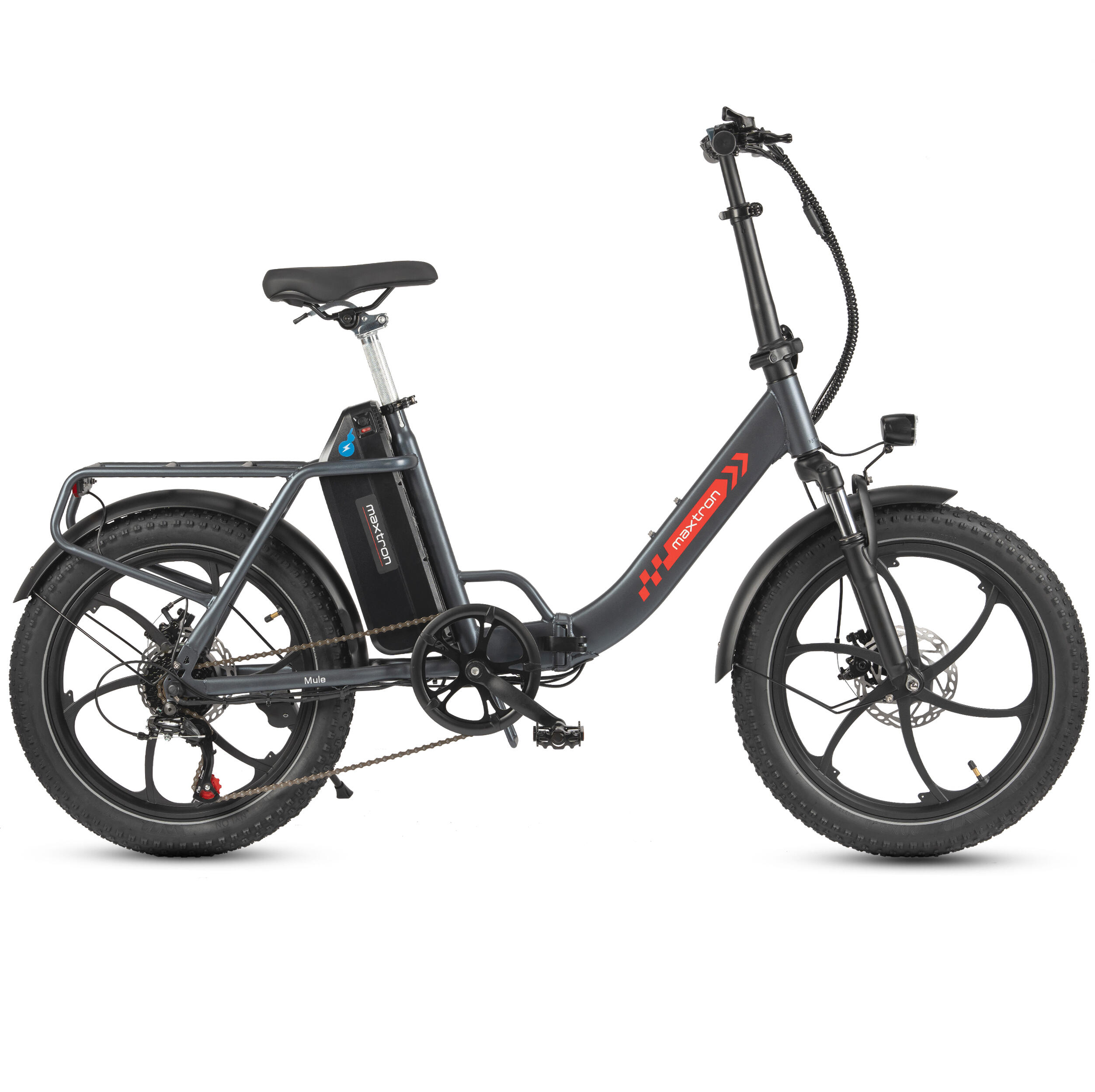 Vélo électrique pliable MAXTRON MULE, pneus larges de 20 pouces, 7 vitesses 2/7