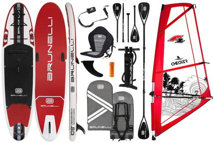 SUP gonflable Windsurf tissé 10.8 avec gréement Checker 4,5 m²