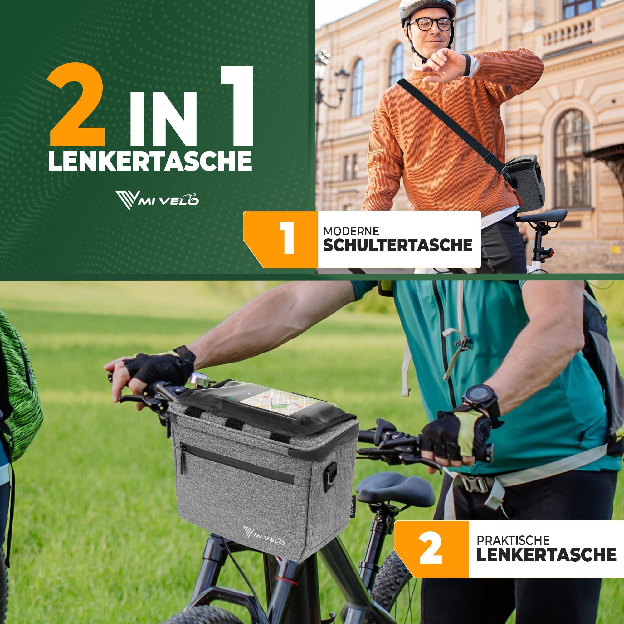 KLICKfix Sacoche de guidon de vélo, imperméable et spacieuse, compatible avec 2/6