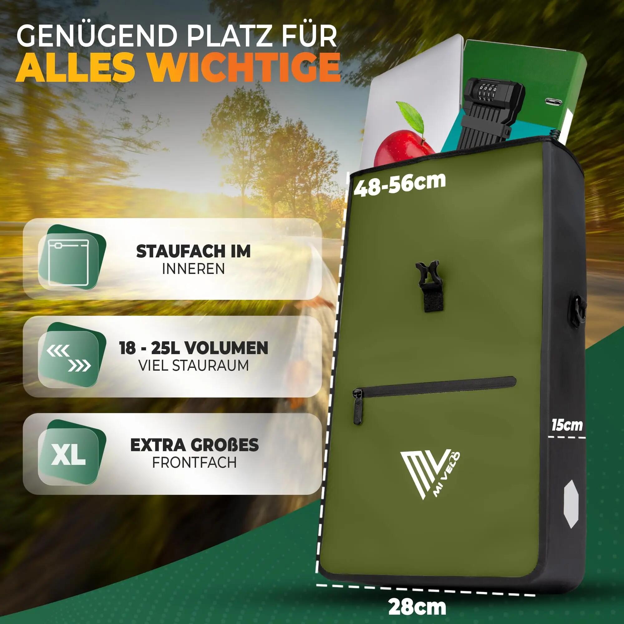 Sacoche de vélo 2 en 1 pour porte-bagages, 100 % étanche, pour porte-bagages 4/6