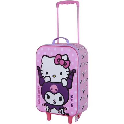 Hello Kitty Playful Valise à Roulettes Soft 3D, Rose