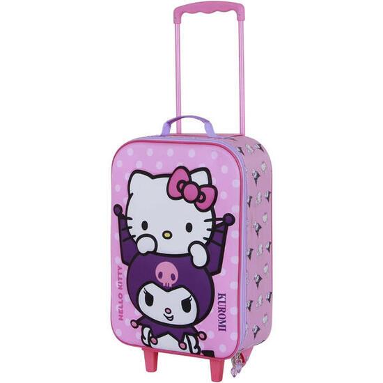 Hello Kitty Playful Valise à Roulettes Soft 3D, Rose