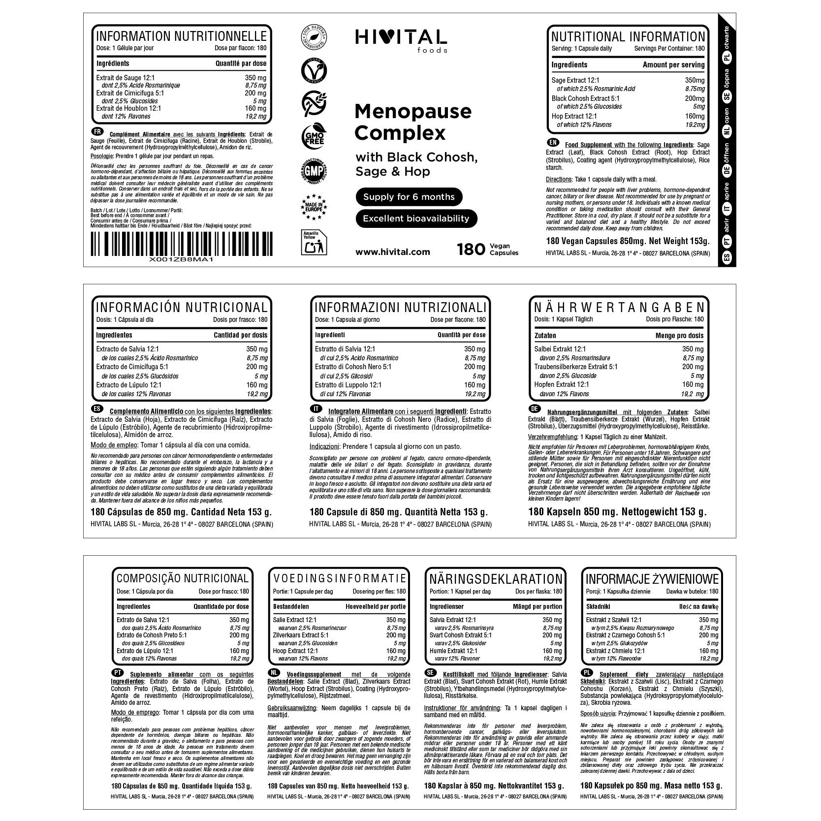 Menopause Complex | 180 cápsulas veganas 2/2