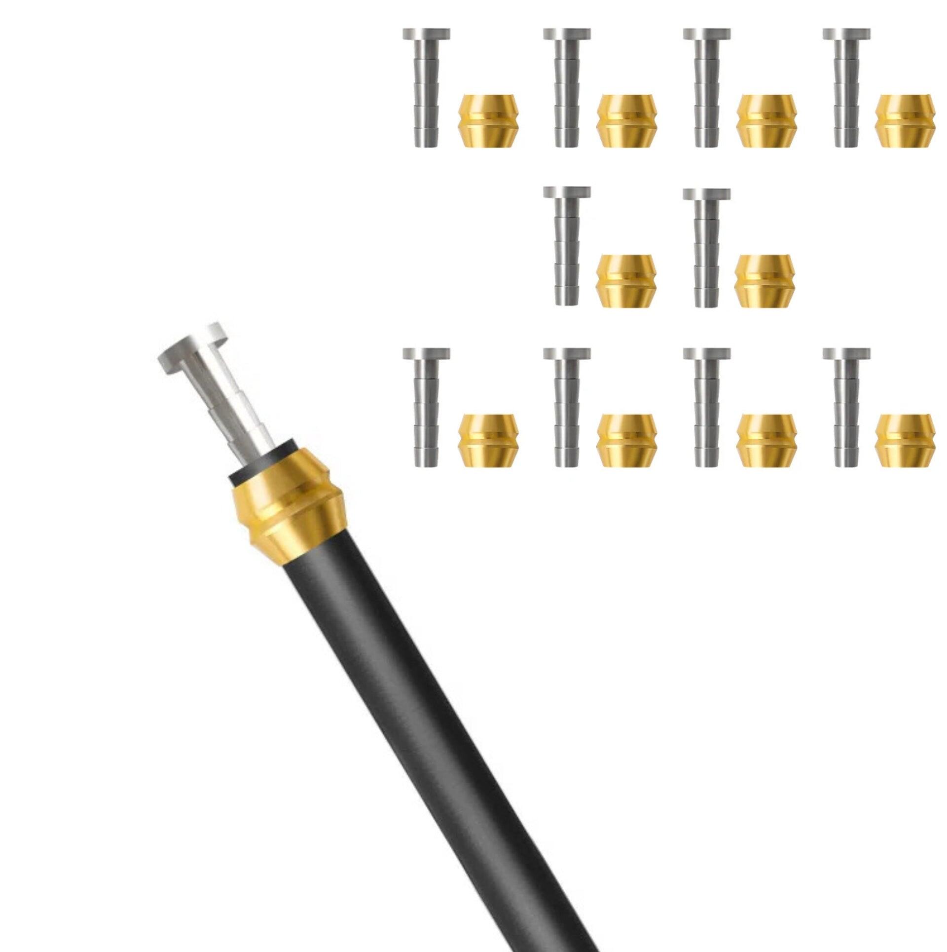 Kit de 10 olivas + inserts BH90 para tubo de travão hidráulico Shimano 2/3