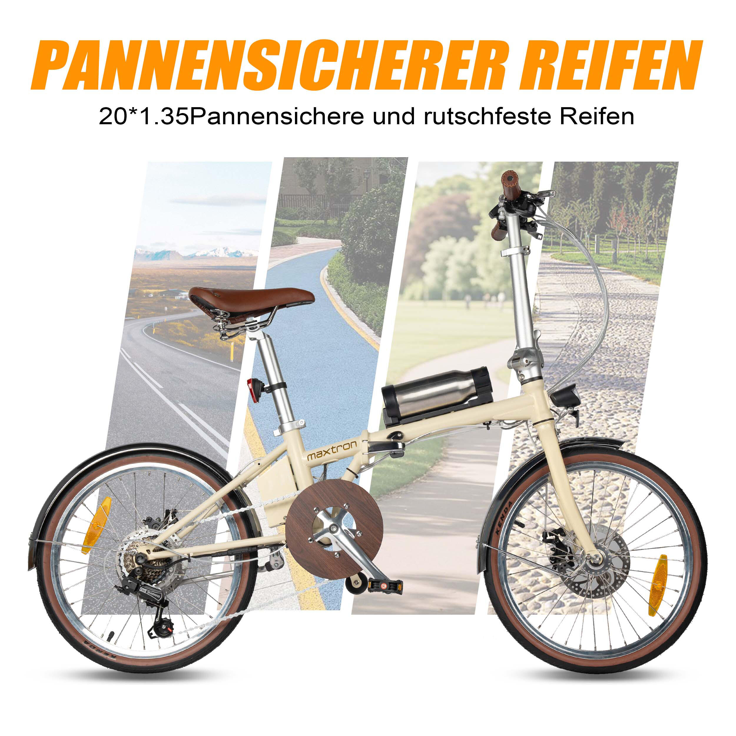Bicicletta elettrica pieghevole MAXTRON Smart20, cambio Shimano a 7 velocità 6/7