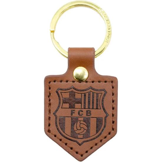 FC Barcelona brelok herb oryginalny na licencji skórzany proporczyk brązowy
