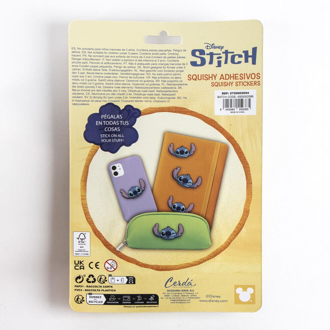 Pacote de adesivos Stitch Squishy para crianças, silicone adesivo 3D, azul claro 4/4