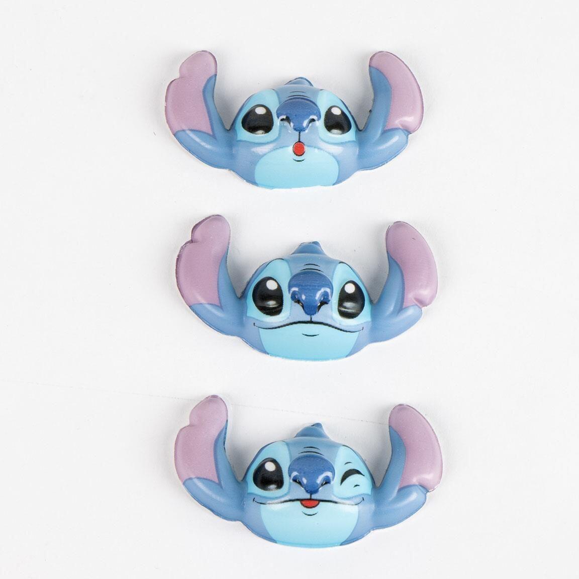 Pacote de adesivos Stitch Squishy para crianças, silicone adesivo 3D, azul claro 2/4