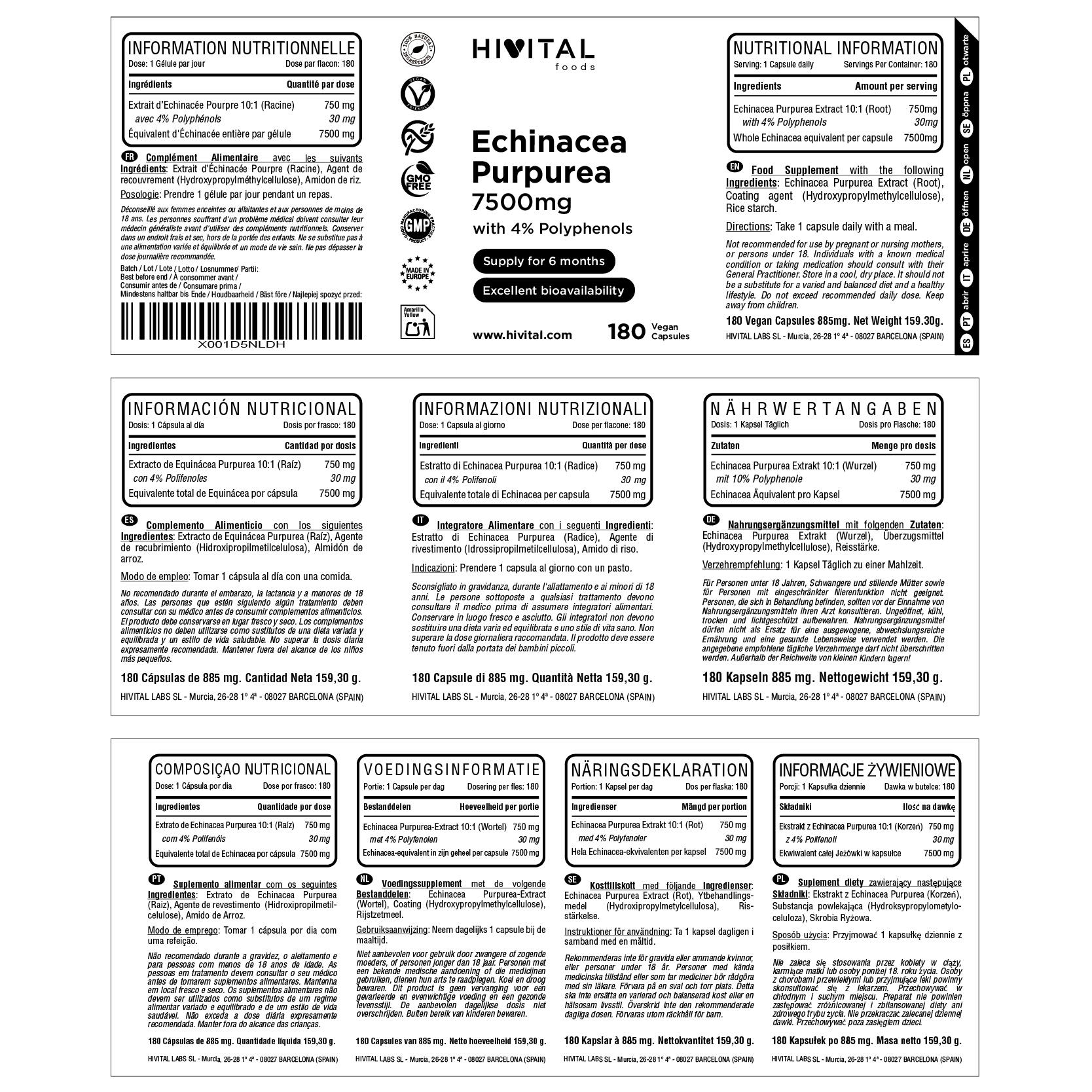 Echinacea purpurea 7500 mg | 180 cápsulas veganas 2/2