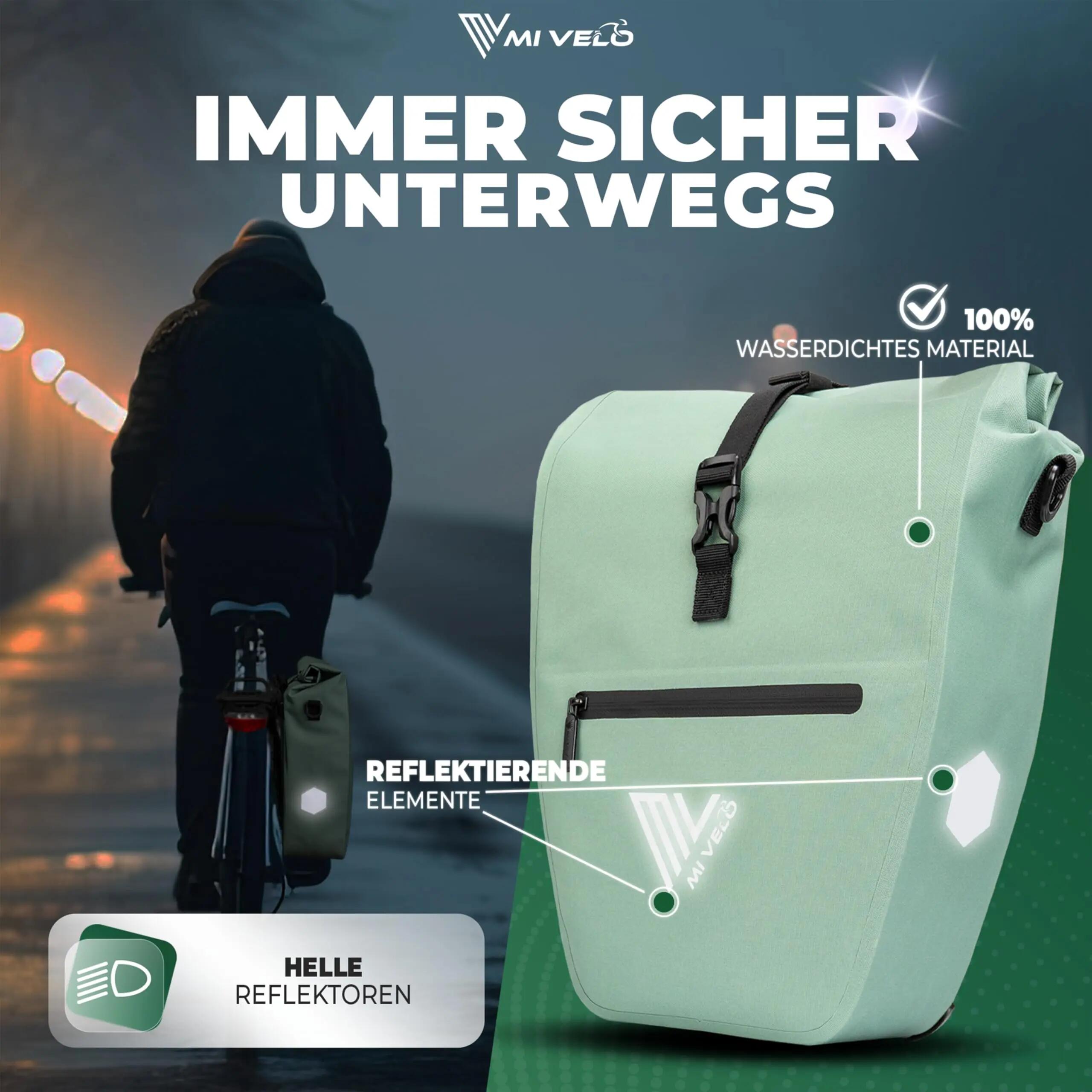Sacoche de vélo étanche 100% PVC sans PVC + Compartiment pour Ordinateur 6/7