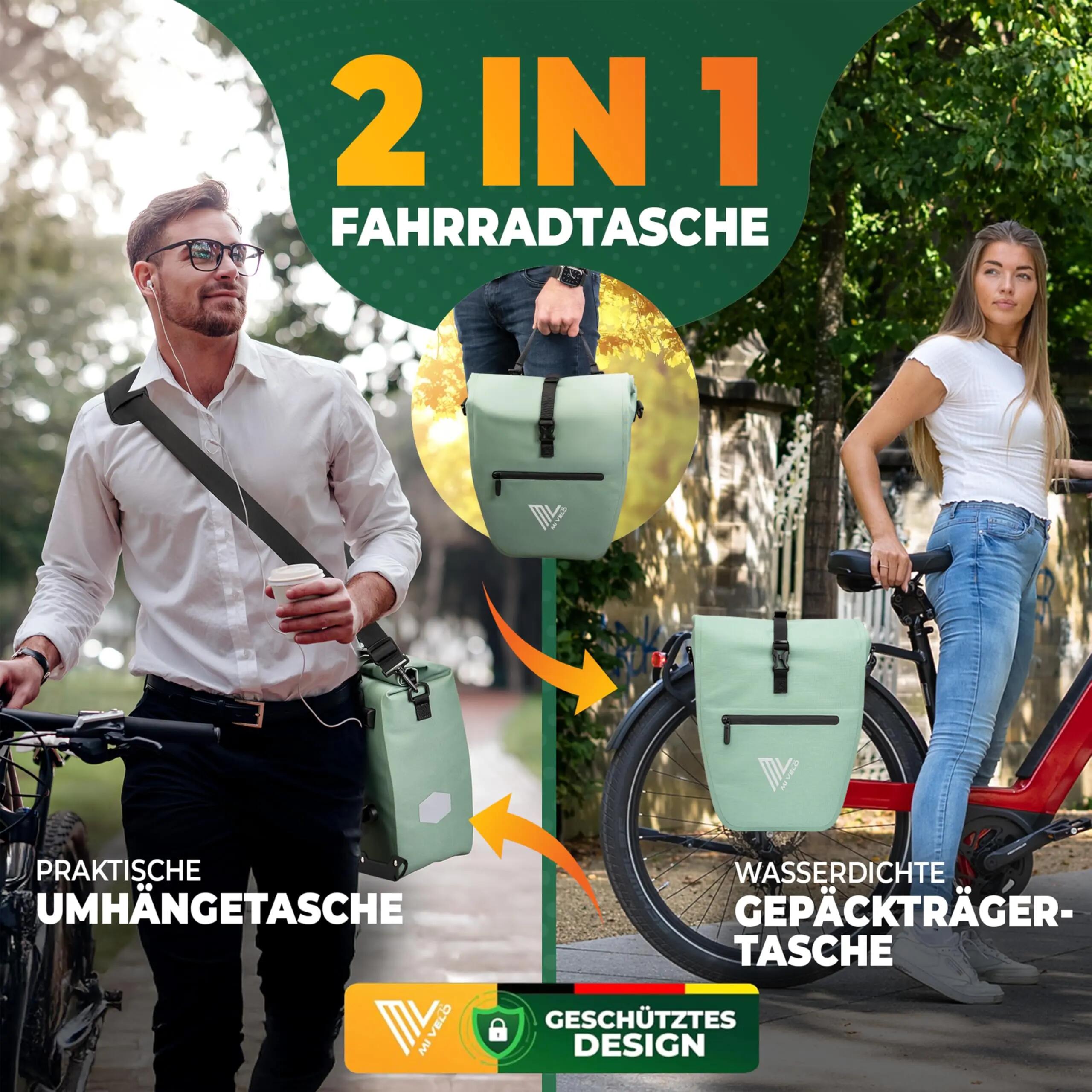 Sacoche de vélo étanche 100% PVC sans PVC + Compartiment pour Ordinateur 2/7