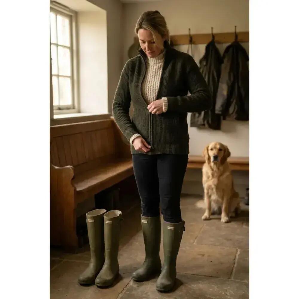 Gilet femme Shirley col montant laine vert loden XS à 3XL 3/5