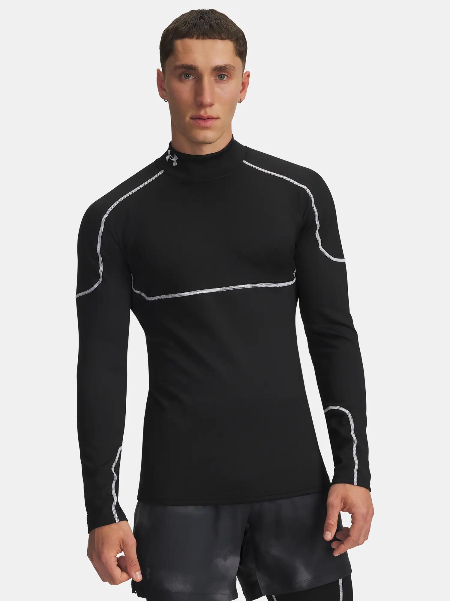 Férfi póló Under Armour Cold Weather Grid LS Mock-BLK 1/4