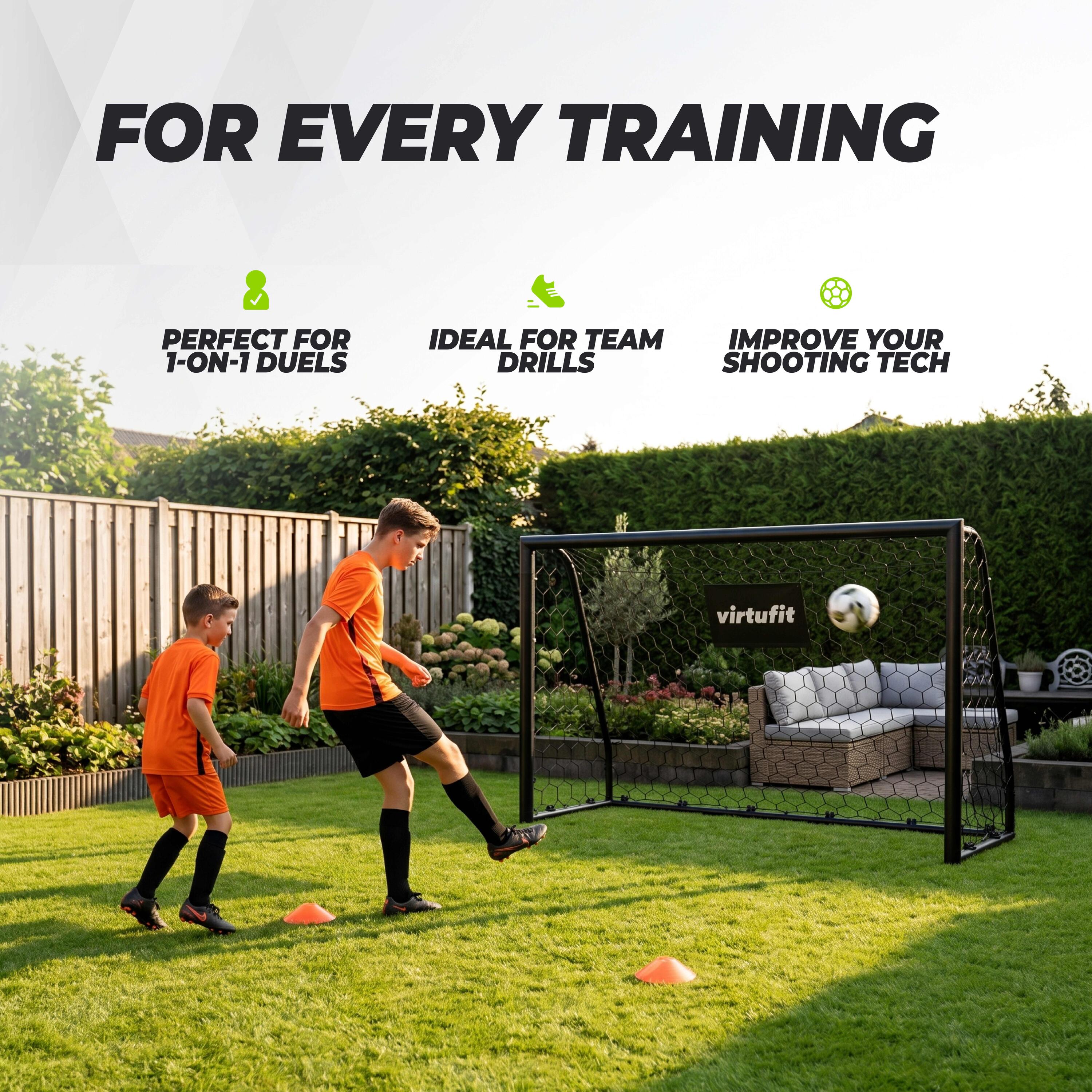 Portería de fútbol premium - Portería de fútbol resistente - 180 x 120 x 60 2/10